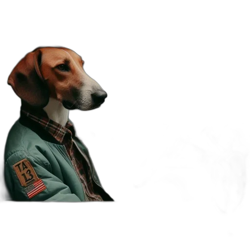 jacket, staff, animal, face, concept art, photorealistic, pixel art, 3d render transparent PNG cut-out