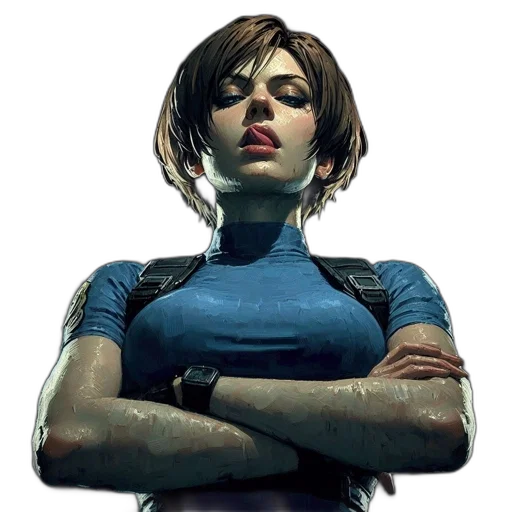 face, concept art, comic book art, photorealistic, cyberpunk, blue, determined, woman transparent PNG cut-out
