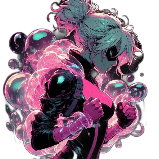 robot, mask, hair, creature, concept art, cyberpunk, comic book art, fantasy art transparent PNG cut-out