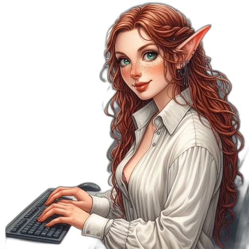 staff, dragon, jewelry, fantasy art, pixel art, concept art, photorealistic, woman transparent PNG cut-out