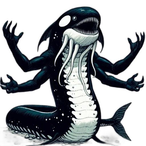 creature, dragon, animal, concept art, fantasy art, pixel art, comic book art, underwater transparent PNG cut-out