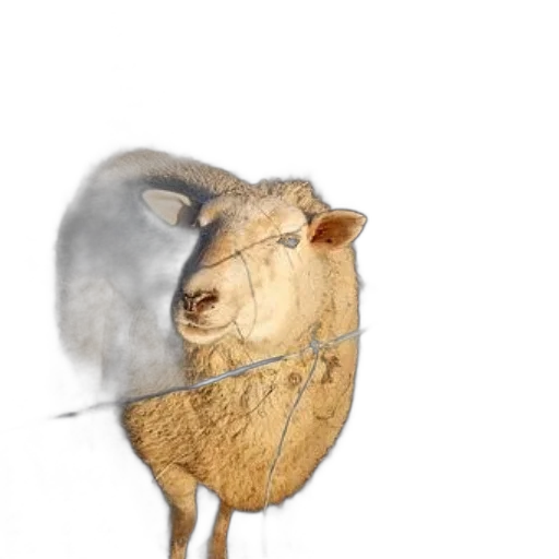 animal, creature, face, jacket, photorealistic, concept art, 3d render, fluffy transparent PNG cut-out