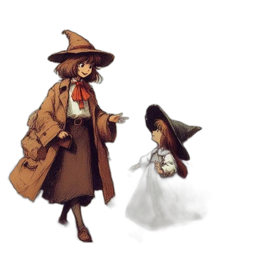 hat, staff, mask, dress, concept art, watercolor, fantasy art, pixel art transparent PNG cut-out