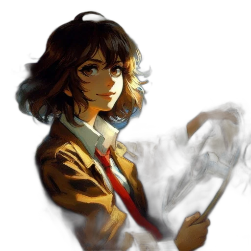 staff, jacket, weapon, sword, concept art, fantasy art, watercolor, anime transparent PNG cut-out