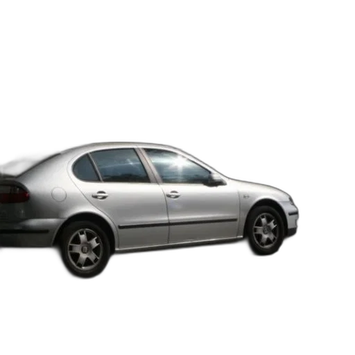 car, 3d render, photorealistic, silver, parked, street, front, building transparent PNG cut-out