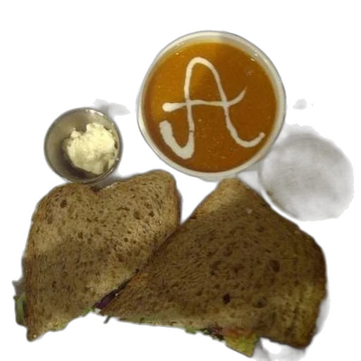 food, sandwich, cup, soup, white, plate transparent PNG cut-out