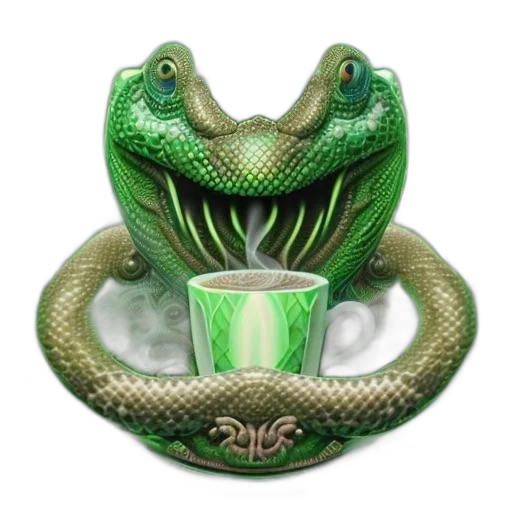 mask, jewelry, dragon, creature, 3d render, photorealistic, concept art, green transparent PNG cut-out