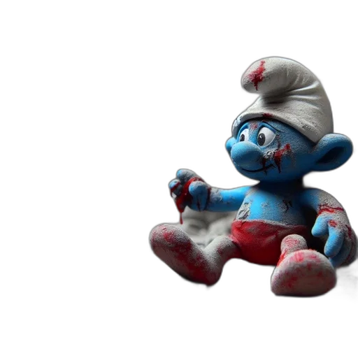 creature, food, 3d render, concept art, blue, distressed, toy, smurf transparent PNG cut-out