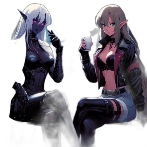 jacket, concept art, cyberpunk, fantasy art, pixel art, neon lights, outer space, fire transparent PNG cut-out