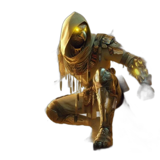 robot, creature, jacket, mask, concept art, 3d render, outer space, underwater transparent PNG cut-out