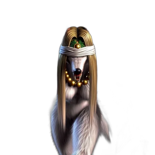 hair, hat, staff, mask, concept art, fantasy art, 3d render, anime transparent PNG cut-out