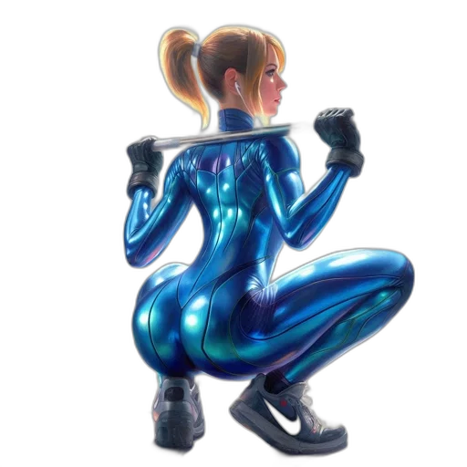 robot, concept art, comic book art, cyberpunk, 3d render, blue, woman, wears transparent PNG cut-out