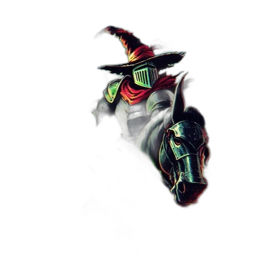 dragon, mask, hat, sword, fantasy art, concept art, pixel art, comic book art transparent PNG cut-out
