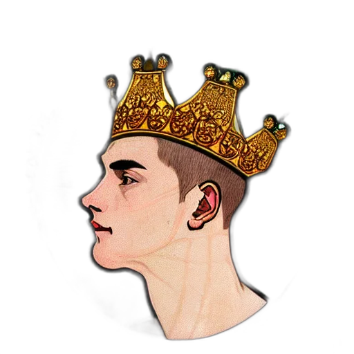 crown, cartoon, photorealistic, concept art, watercolor, beautiful, detailed, portrait transparent PNG cut-out