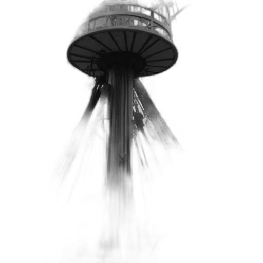 umbrella, robot, building, hat, concept art, photorealistic, pixel art, fantasy art transparent PNG cut-out