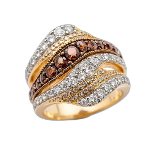 jewelry, crown, carat, white, brown, diamond, swirl, ring transparent PNG cut-out