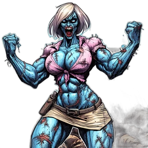 comic book art, concept art, fantasy art, cartoon, blue, intense, scene, strong transparent PNG cut-out