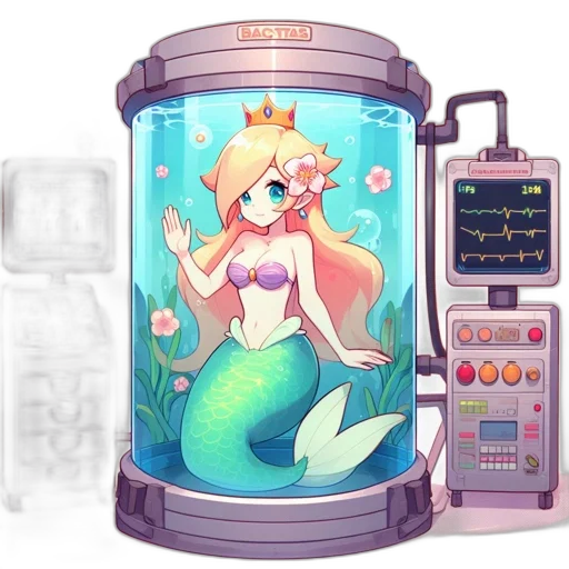 pixel art, vaporwave, concept art, fantasy art, underwater, pastel, inside, lab transparent PNG cut-out