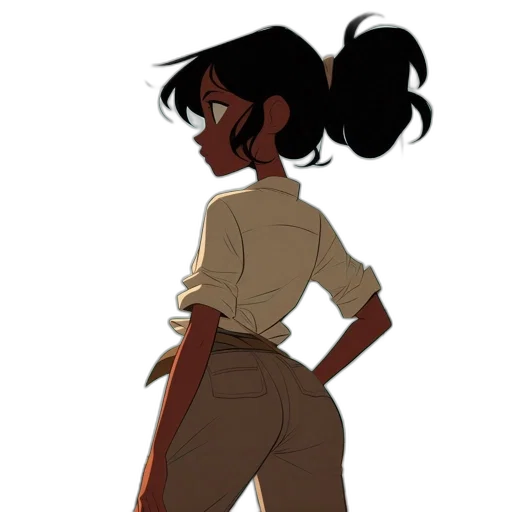 staff, jacket, dress, concept art, cartoon, comic book art, watercolor, earth tones transparent PNG cut-out