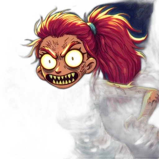 creature, mask, hair, face, concept art, comic book art, fantasy art, anime transparent PNG cut-out