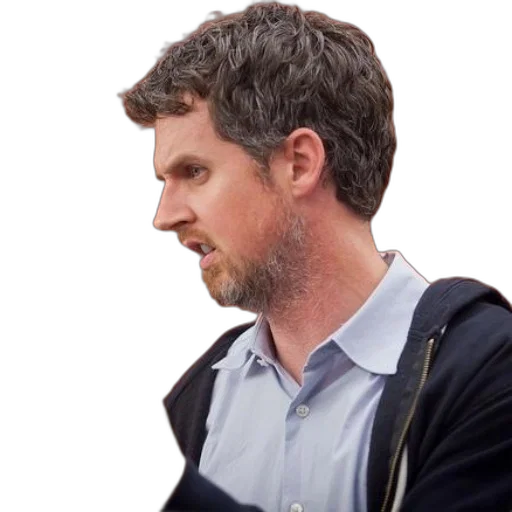 staff, jacket, face, hair transparent PNG cut-out
