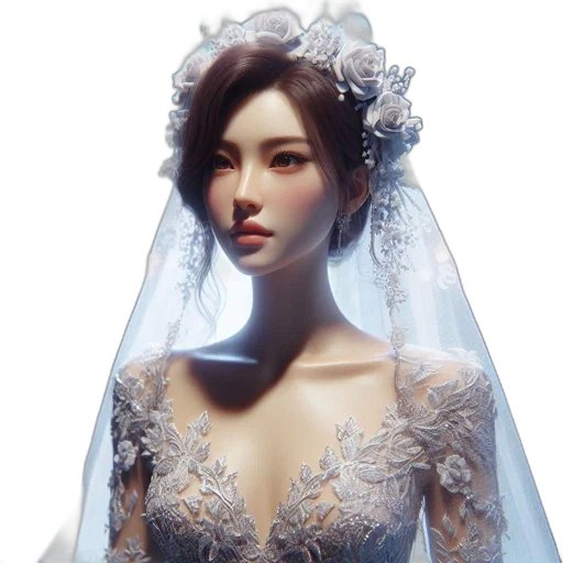 dress, crown, jewelry, face, photorealistic, concept art, fantasy art, 3d render transparent PNG cut-out
