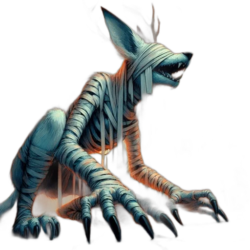 creature, animal, dragon, staff, concept art, fantasy art, 3d render, watercolor transparent PNG cut-out