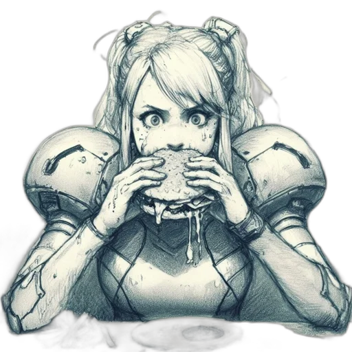 robot, food, face, mask, concept art, anime, pixel art, cyberpunk transparent PNG cut-out