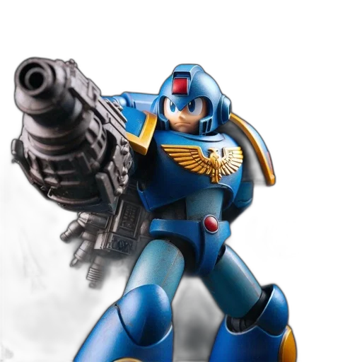weapon, robot, concept art, 3d render, blue, elaborate, figure, mechanized transparent PNG cut-out