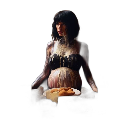 dress, food, photorealistic, concept art, dimly, lit, vintage-themed, room transparent PNG cut-out