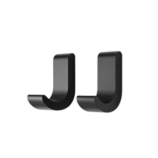 jewelry, jacket, furniture, 3d render, monochrome, pair, black, hooks transparent PNG cut-out