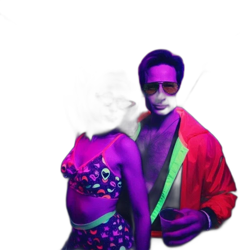 jacket, mask, robot, umbrella, vaporwave, cyberpunk, concept art, 3d render transparent PNG cut-out