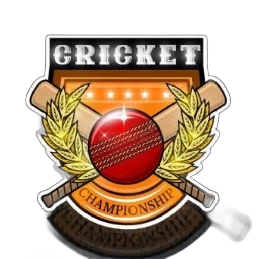 vibrant, logo, cricket, championship, featuring, red, ball, crossed transparent PNG cut-out