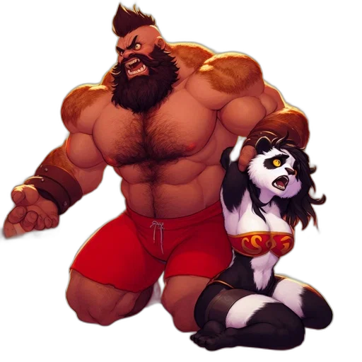 animal, concept art, fantasy art, pixel art, comic book art, wrestling, arena, muscular transparent PNG cut-out