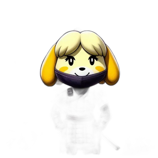 mask, staff, animal, creature, pixel art, concept art, 3d render, anime transparent PNG cut-out