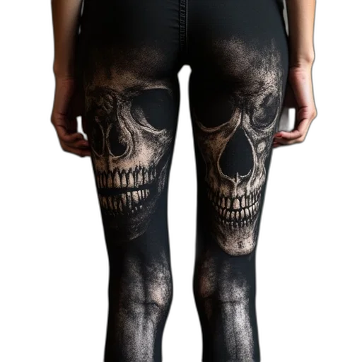 dark, skulls, leggings, thumbnail transparent PNG cut-out