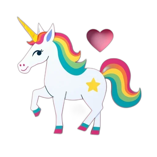pixel art, vaporwave, colorful, unicorn, rainbow, mane, tail, star transparent PNG cut-out