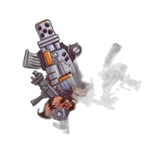 robot, weapon, staff, creature, concept art, pixel art, 3d render, fantasy art transparent PNG cut-out