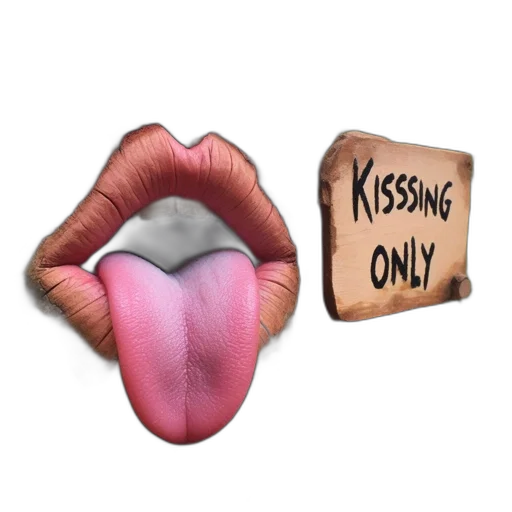 3d render, photorealistic, concept art, tree, large, lip-shaped, trunk, kissing transparent PNG cut-out