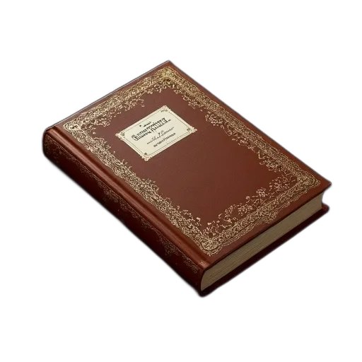 furniture, weapon, brown, leather-bound, book, gold, embossed, cover transparent PNG cut-out