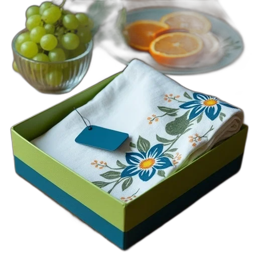 food, wooden, table, green, blue, box, containing, white transparent PNG cut-out