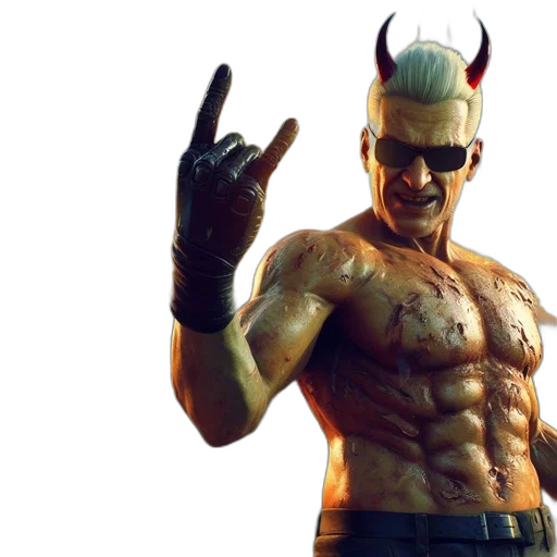 concept art, 3d render, cyberpunk, comic book art, muscular, man, white, hair transparent PNG cut-out