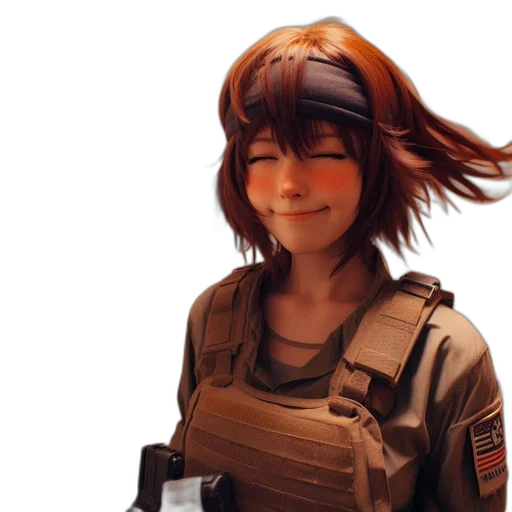 face, robot, jacket, weapon, concept art, cyberpunk, photorealistic, anime transparent PNG cut-out