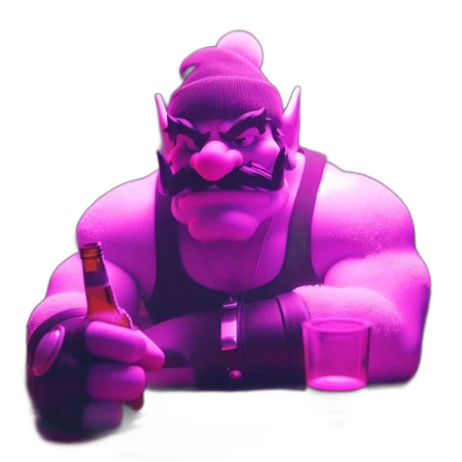 staff, weapon, bottle, animal, concept art, 3d render, pixel art, vaporwave transparent PNG cut-out