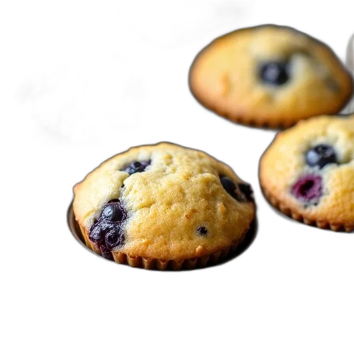 food, photorealistic, 3d render, lemon, blueberry, muffins, muffin, tin transparent PNG cut-out