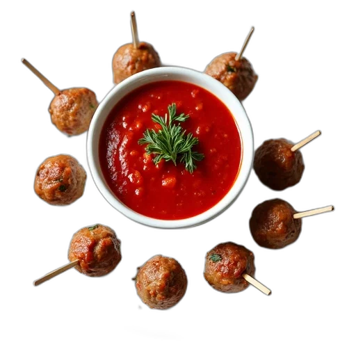 food, photorealistic, 3d render, plate, bowl, red, sauce, few transparent PNG cut-out