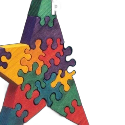 umbrella, colorful, wooden, puzzle, shape, star, title, puzzles transparent PNG cut-out
