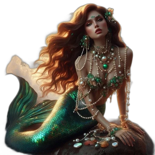 jewelry, fantasy art, concept art, photorealistic, pixel art, underwater, green, golden transparent PNG cut-out