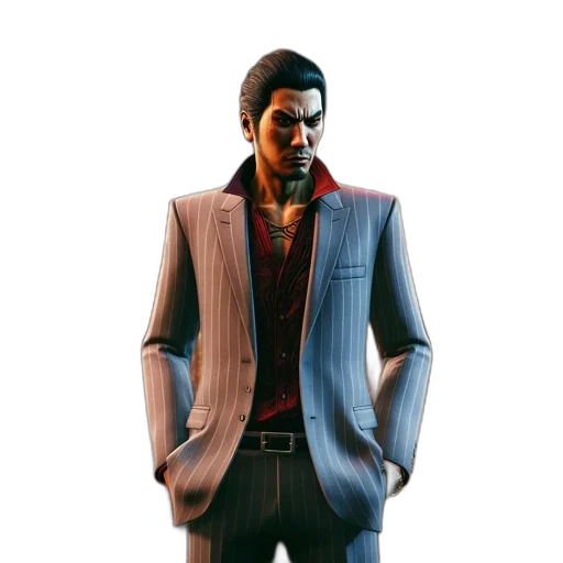 jacket, staff, face, concept art, 3d render, photorealistic, cyberpunk, red transparent PNG cut-out