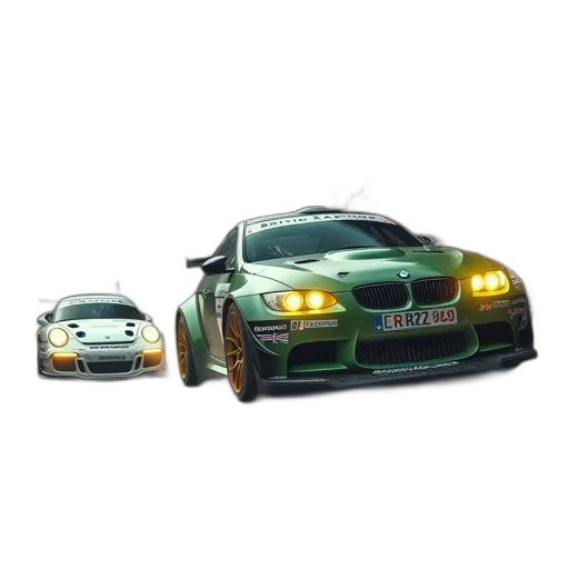car, weapon, 3d render, concept art, photorealistic, pixel art, green, bmw transparent PNG cut-out